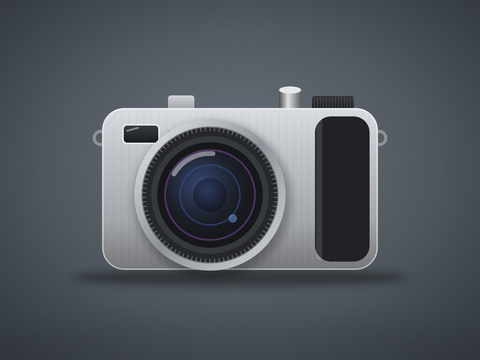 Silver compact camera
